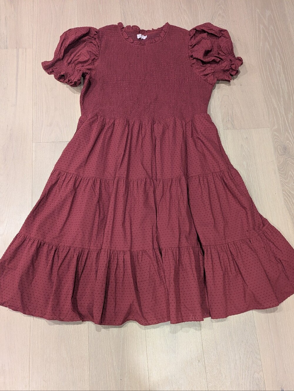 Deep Red Tiered Dress